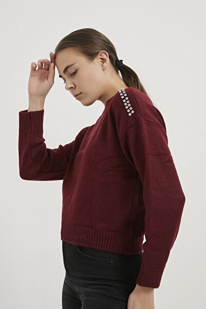 Arma Life Armalife 4568 Shoulder Stone Detail Knitwear Women's Sweater