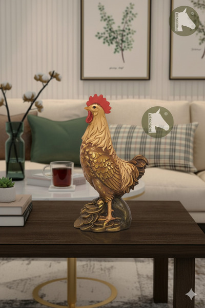Dekoromi Dekoratif Horoz Heykeli Biblo (18x14 CM)