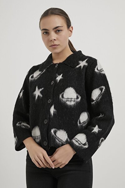 Arma Life Armalife 4722 planet patterned collar knitwear women's cardigan