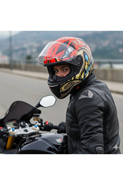 LS2 RAPID 2 SPOX KIRMIZI-GRİ MOTORCU KASKI