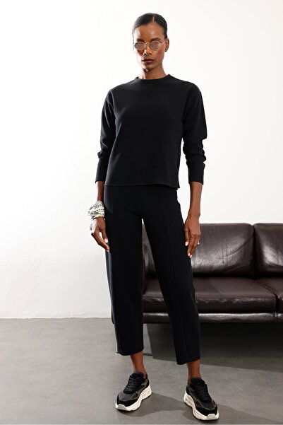 5in1Canpolat Black Carrot Pattern Tracksuit Set 17227