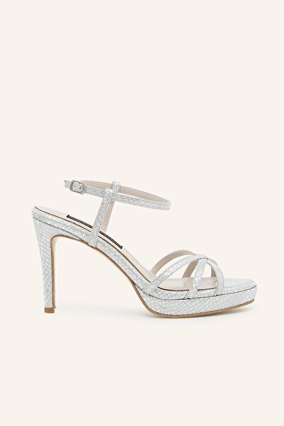 MARCATELLI Gümüş Baskı Merin Topuklu Ayakkabı