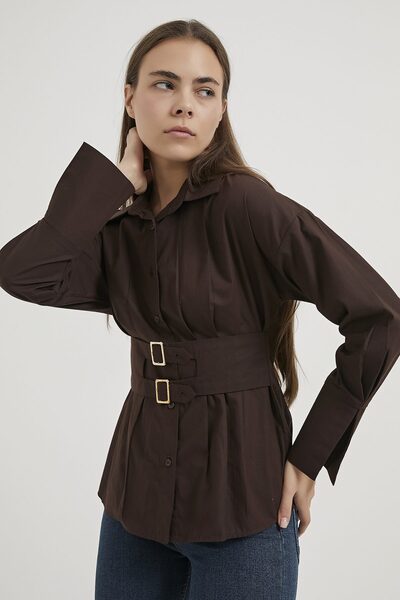 Arma Life Armalife 3820 belted waist corset detail premium women's shirt