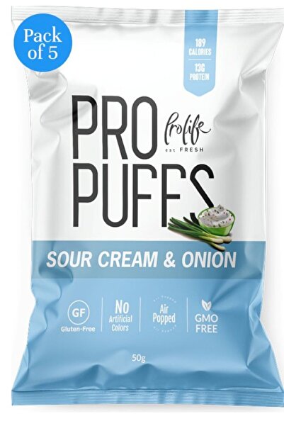 PROLİFE Pro puffs SOUR CREAM ONION 5pcs of 50g Each