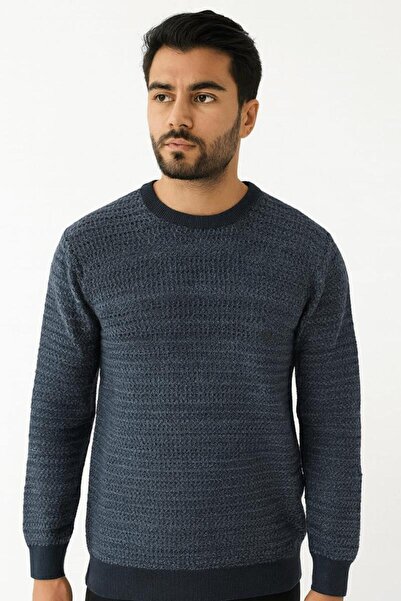 Markova Uzu Kollu Pamuk Karışımlı Rahat ve Sıcak Tutan Kumaşlı Regulear Kesim Bisiklet Yakalı Erkek Triko