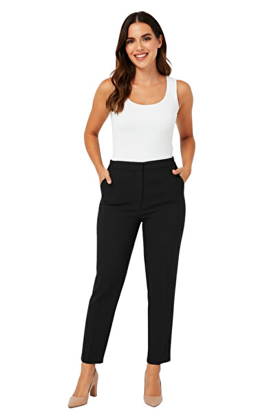 NADİDE Kadın Yüksek Bel, Rahat Kalıp Bej, Gri, Kahverengi, Siyah Pantolon | G...