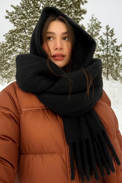 sf collection Women's Winter Soft Textured Tasseled Oversized Scarf