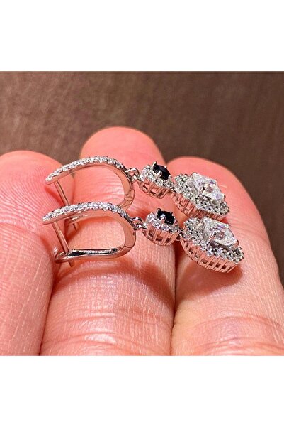 Pursehuit Silver-colored earrings with zirconia stones, Sturla C5