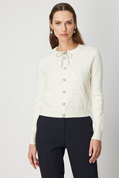 ON Ornamental Buttoned Patterned Knitwear Sweater