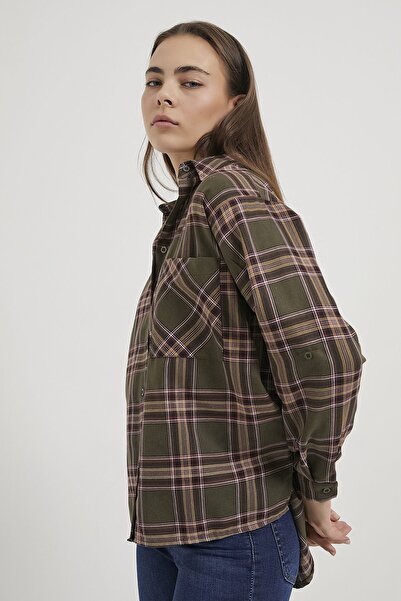 Arma Life Armalife 0417-1 Oversized Women's Shirt with Plaid Detail