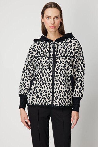 ON Leopard Print Hooded Cardigan