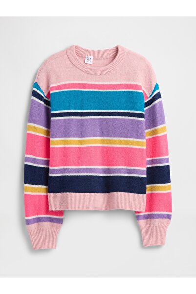 GAP Kız Çocuk Çok Renkli Relaxed Intarsia Kazak