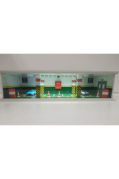 DİORAMA KAPALI OTOPARK 1:64 ÖLÇEKLİ LED IŞIKLI OYUNCAK GARAJ