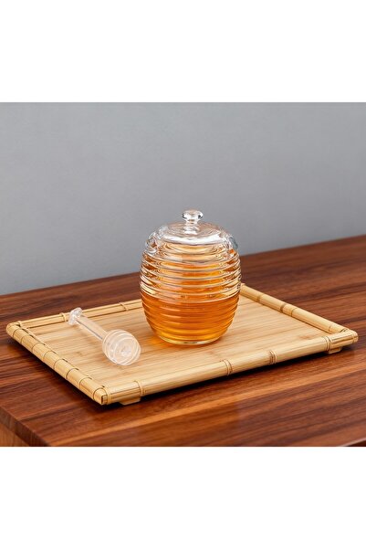 Madame Coco برطمان عسل زجاجي من لورنزو مع ملعقة - 240 مل