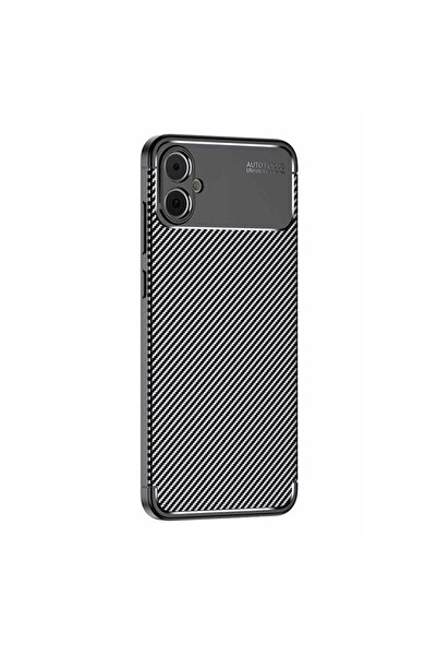 Najmaddin حافظة سامسونج جالاكسي A05 ذات غطاء كربوني بتركيز تلقائي - أسود