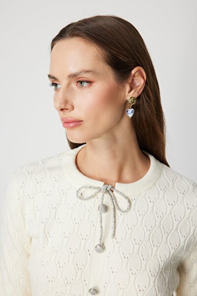 ON Ornamental Buttoned Patterned Knitwear Sweater