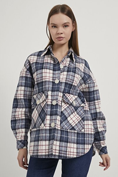 Arma Life Armalife 6671 Pocket Detail Plaid Thick Women's Shirt