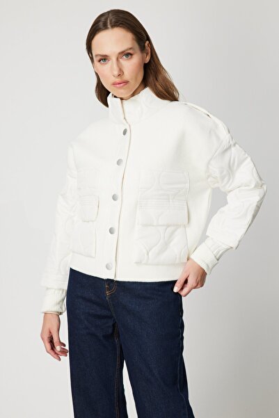 ON Quilted Detailed Coat with Flap Pocket