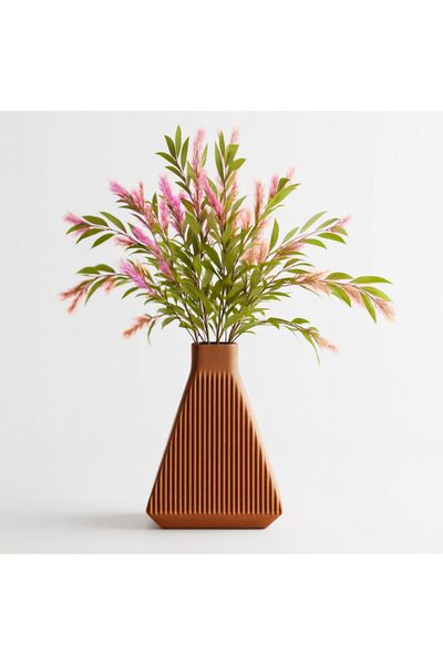 Homentum Zepha | Decorative vase with fine vertical striations – modern architectural style