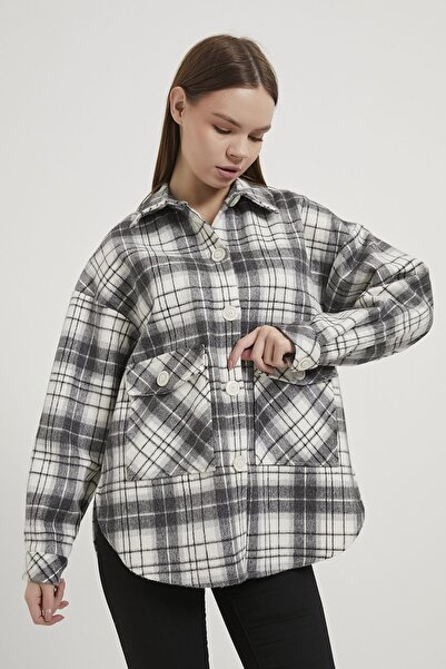 Arma Life Armalife 6671 Pocket Detail Plaid Thick Women's Shirt