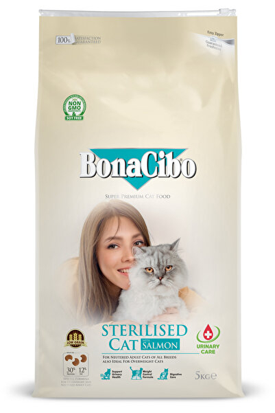 BonaCibo Adult Cat Sterilised Somonlu Kısırlaştırılmış Yetişkin Kedi Maması, ...