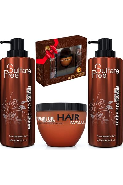 genric BINGO HAIR CARE Moroccan Argan Oil Shampoo Conditioner and Mask Set, S...