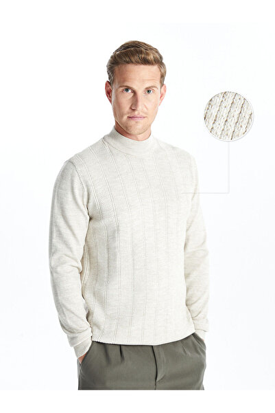 LC Waikiki Ανδρικό πλεκτό πουλόβερ με μακρυμάνικο μισό ζιβάγκο