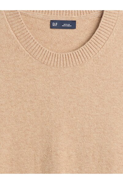 GAP Erkek Bej CashSoft Crew Kazak