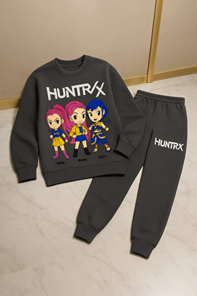Aselin Kids Children's K-Pop Demon Hunters Hunterix Zoey Rumi Mira Printed Girls' Tracksuit Set