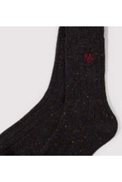 Mavi M Logo Embroidered Unisex Socks Black