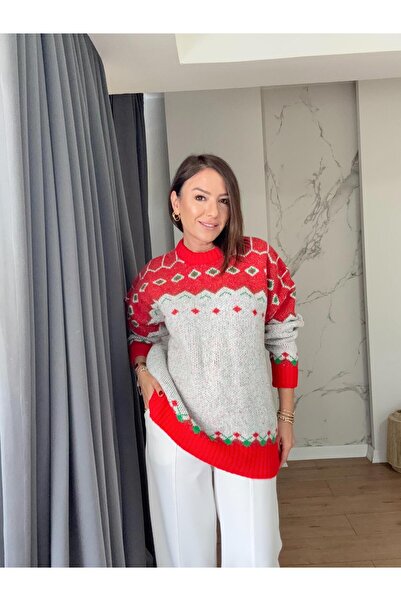 X-Young Pulover tematic de Anul Nou ROȘU