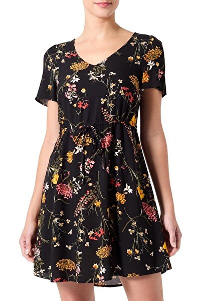 Vero Moda Women's short floral dress, black, size XS,
