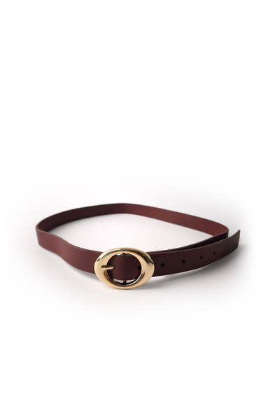 Ecrou Circle Buckle Belt Burgundy
