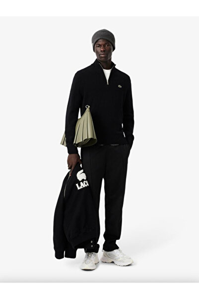 Lacoste Rib Knit Brushed Wool Beanie