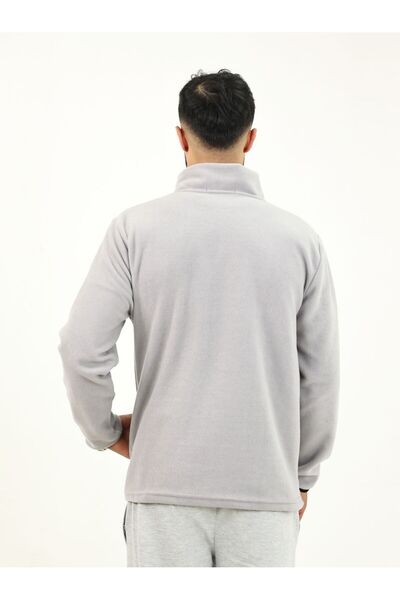 TKT Gray Fleece Jacket with 3 Pockets and Full Zipper Front Detail