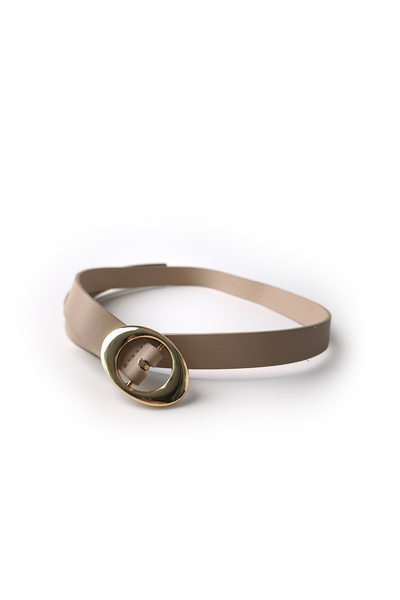 Ecrou Circle Buckle Belt Beige