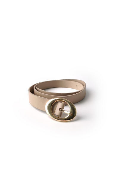 Ecrou Circle Buckle Belt Beige