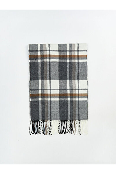 LC Waikiki Чоловічий шарф з деталями з китицями та картатим візерунком