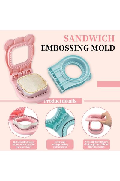 Generic Square Round Sandwich Cutter Sealer Set 2in1 Pocket Maker for Kids Lunchbox Bento Box