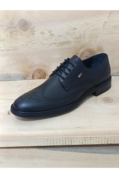 LİCCAS Men's Transitional : Autumn-Winter Classic Shoes Genuine Inner and Outer Leather Rubber Sole Lace-Up