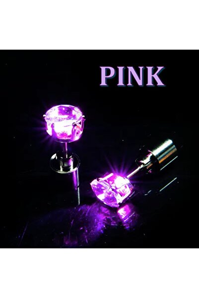 Generic LED Flashing Color-Changing Stud Earrings (Pair of 2-Pink)