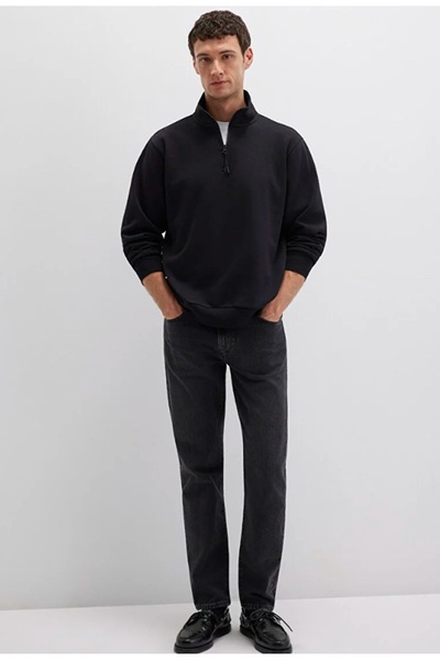 Mavi 0S10278 Basic Half Zipper Sweatshirt Black