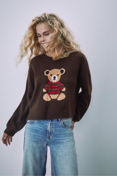 Stradivarius Intarsia knit jumper
