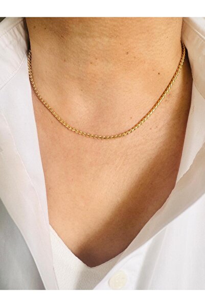 DEVİ fashion Steel Gold Chain Necklace 45 cm