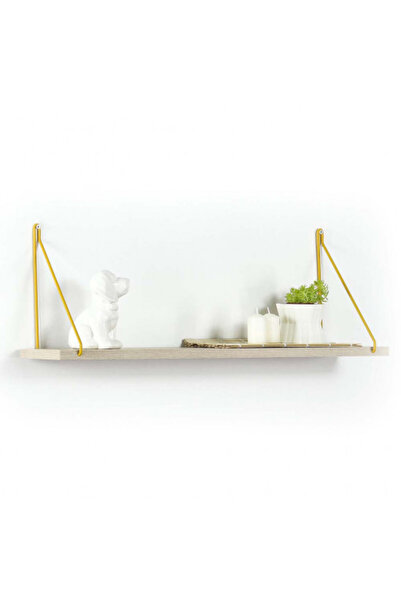 Artenova Palmer wall shelf, Pal/metal, oak/yellow