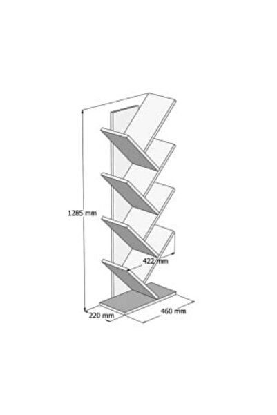 Artenova Hitt decorative bookcase made of plywood with 7 shelves, oak