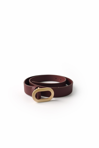 Ecrou Oval Buckle Belt Burgundy