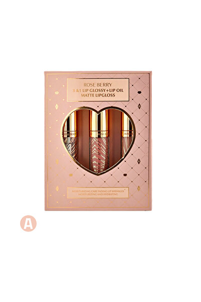 ROSE BERRYY 3-in-1 Lip Kit (Lipliner + Lip Glossy + Matte Lipstick), Rose Berry, Grade A