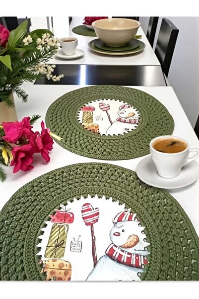 Örgü Sanatı DilekÇak El Örgüsü 6 Kisilik Polyester Soft Makrome Ahşap Tabanlı...