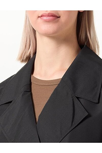 Vero Moda Classic trench coat with pockets and drawstring at the waist Vmneel, Black, XS